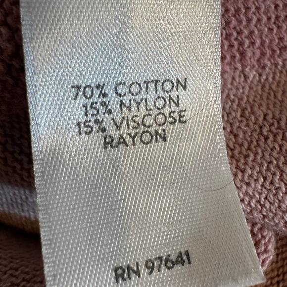 J. Jill sweater with hood soft pink open neck tunic length contrast trim Sz LP - Picture 8 of 8